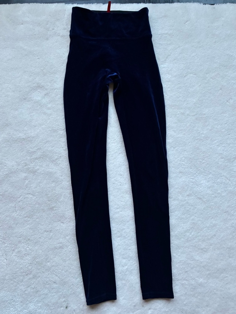 Rare edition EXTRA COMPRESSION SPANX Navy Blue Velvet Leggings
